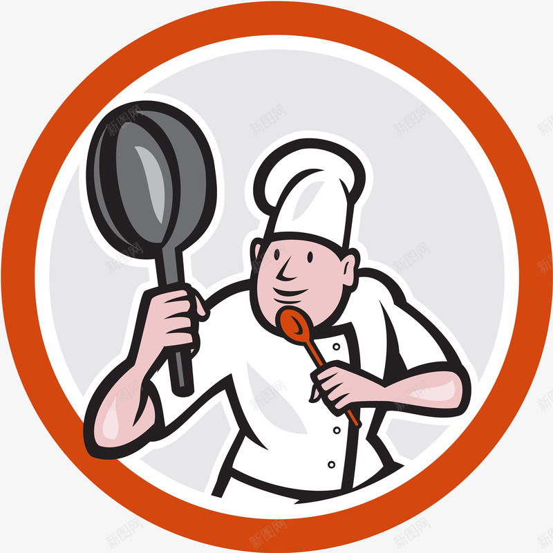 手拿锅和勺子的厨师png免抠素材_88icon https://88icon.com 下厨 做食物 做饭 卡通 厨子 厨师 厨师头像 厨师帽 备膳 烧菜 烧饭 烹调 烹饪 煮饭 锅