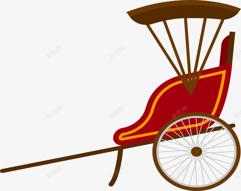 复古老上海人力车矢量图ai免抠素材_88icon https://88icon.com 乘客 人力车 人力车设计 卡通 复古 复古车辆 矢量图