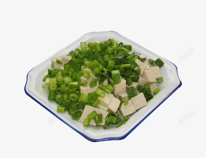 小葱拌豆腐png免抠素材_88icon https://88icon.com 产品实物 凉拌 美味 菜肴 葱 豆腐