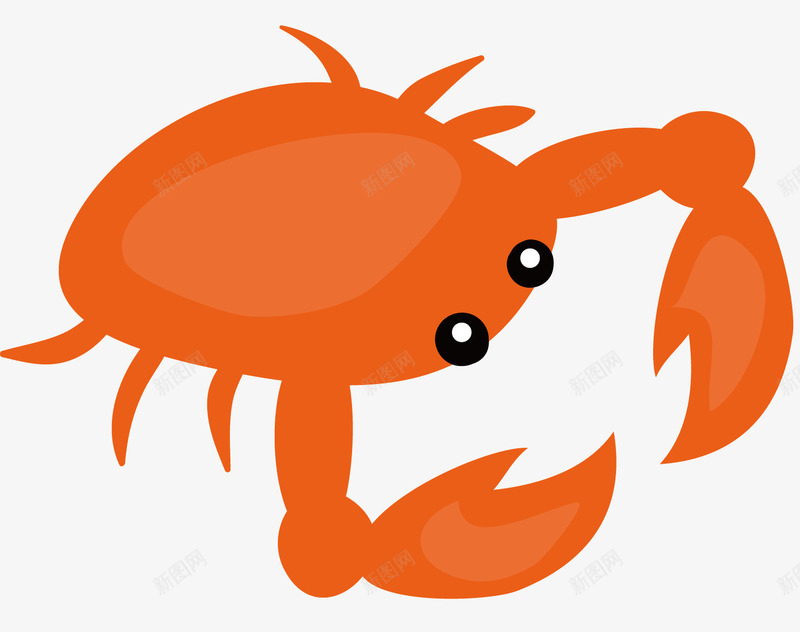 卡通小螃蟹矢量图ai免抠素材_88icon https://88icon.com 动物 卡通 卡通螃蟹 小螃蟹 海鲜 红色的螃蟹 矢量图
