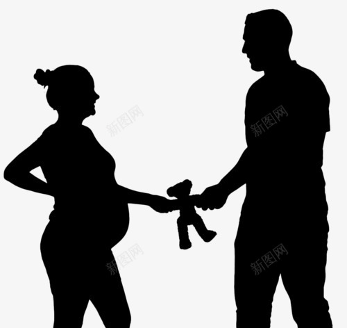 情侣黑色剪影png免抠素材_88icon https://88icon.com 夫妻 怀孕 恩爱 情侣 黑色剪影