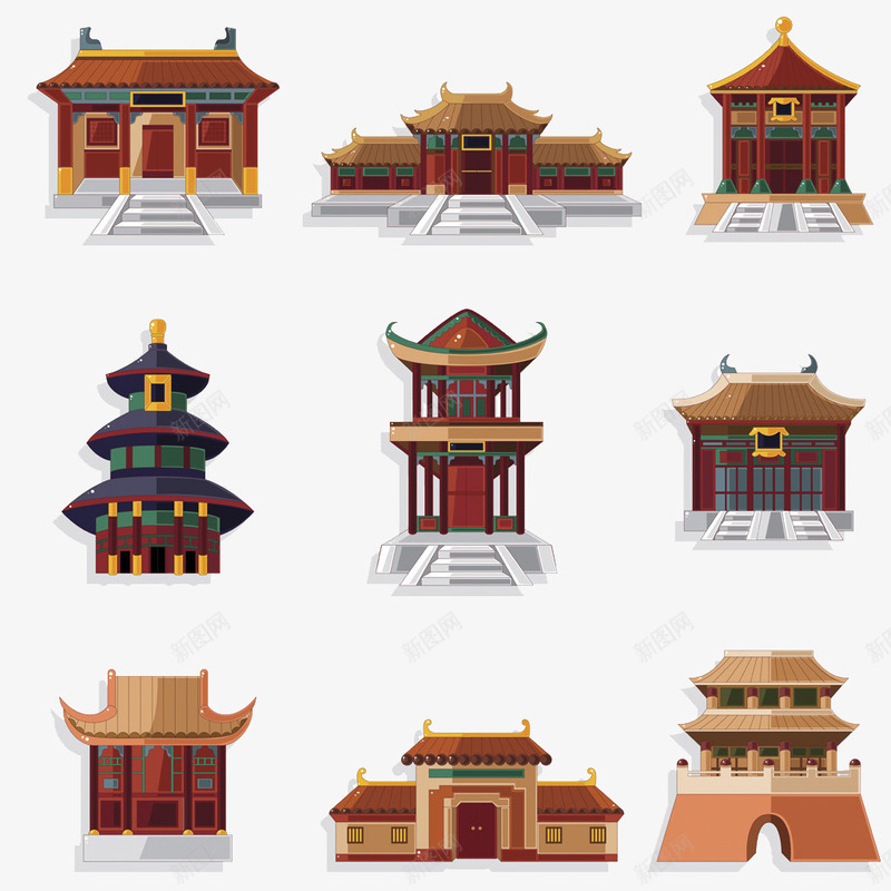 中国古建筑png免抠素材_88icon https://88icon.com 中国风 古代铺子 商铺门 建筑 装饰
