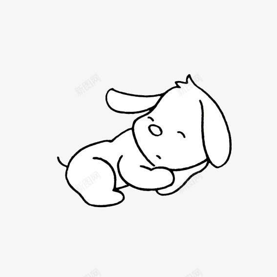 睡觉的小狗png免抠素材_88icon https://88icon.com 卡通 可爱 手绘 矢量人物下蹲 萌宠 蹲卧