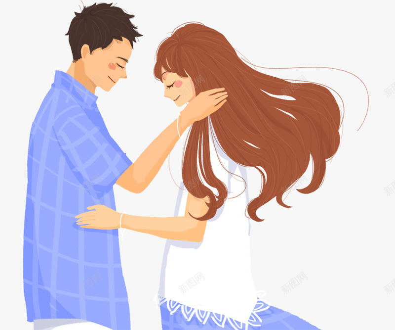 小清新手绘人物插图相爱的情侣png免抠素材_88icon https://88icon.com 人物插图 可爱 小清新 情侣 手绘 插画 相爱