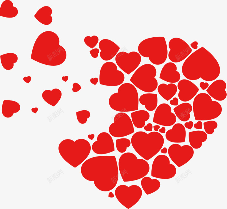 红色情人节组合爱心png免抠素材_88icon https://88icon.com LOVE 婚庆 心形 情人节 浪漫 爱情 组合爱心