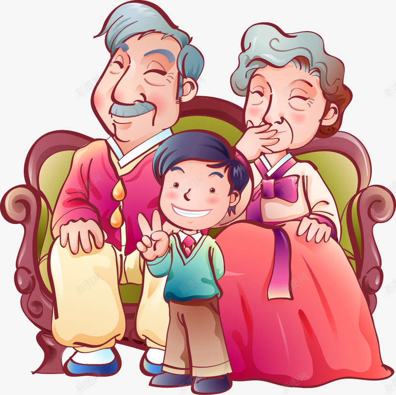 韩服人物插图爷爷奶奶与孙子png免抠素材_88icon https://88icon.com 人物插图 合影 奶奶 孙子 照相 爷爷 老人与孩子 老人和孩子 韩服