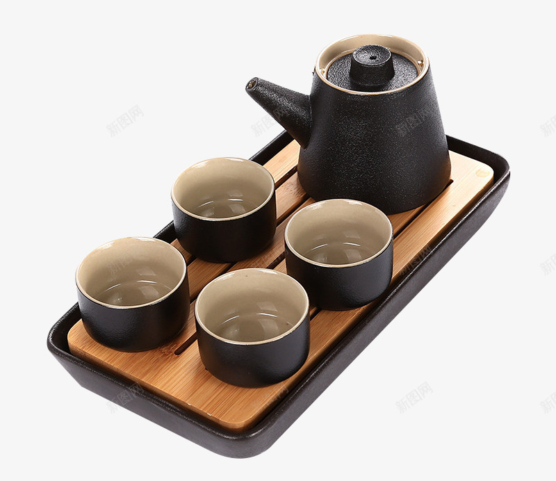 小号茶壶茶杯套装png免抠素材_88icon https://88icon.com 家用茶具 小号茶具套装 小巧茶具 小茶壶 小茶杯 黑陶