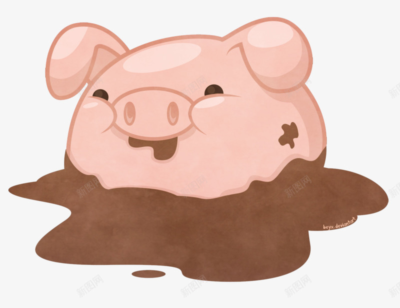 泥泞的小猪png免抠素材_88icon https://88icon.com Q版 卡通 嘻哈 插画 暗黑系 涂鸦 潮流 潮牌 美式漫画 美漫 街头涂鸦