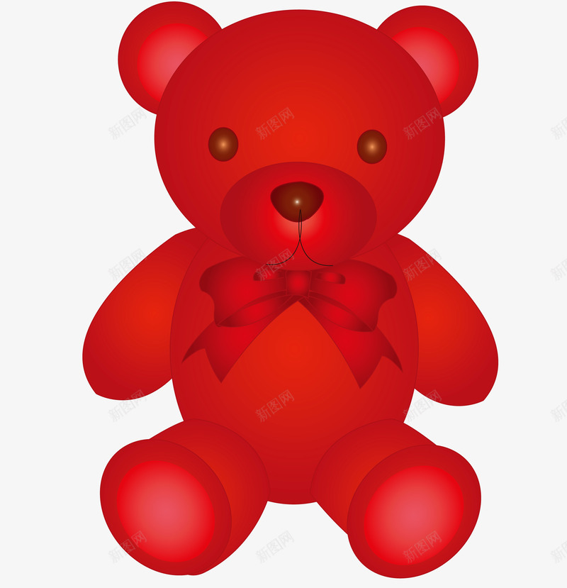 手绘红色熊玩具png免抠素材_88icon https://88icon.com 手绘红色熊玩具 熊玩具矢量图 红色小熊 红色熊免费png下载