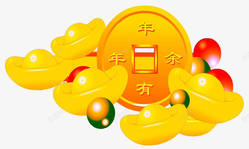 年年有余金币扁平元宝png免抠素材_88icon https://88icon.com 卡通 大金币 年年有余 彩色珠宝 扁平元宝 金元宝