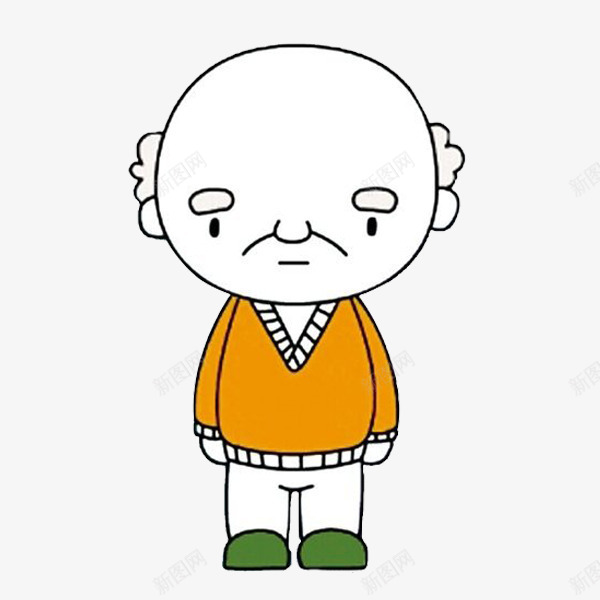 一位老人png免抠素材_88icon https://88icon.com 卡通 可怜的 失落的 失落的人 白色 简笔 老人 黄色的