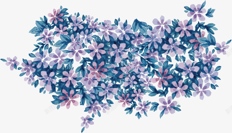 紫色水彩碎花矢量图ai免抠素材_88icon https://88icon.com 家纺家饰图案设计 水彩花纹 紫色碎花 矢量图
