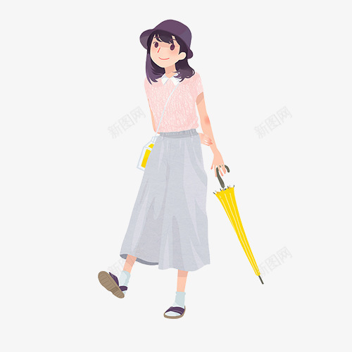 插画文艺森女png免抠素材_88icon https://88icon.com 小清新森女 小清新风格 文艺森女