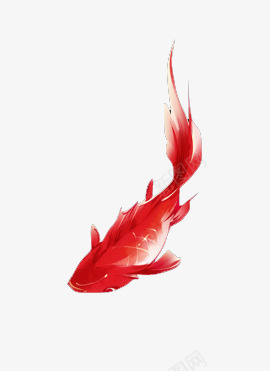 水墨红鱼卡通png免抠素材_88icon https://88icon.com 卡通 图片 水墨 红鱼