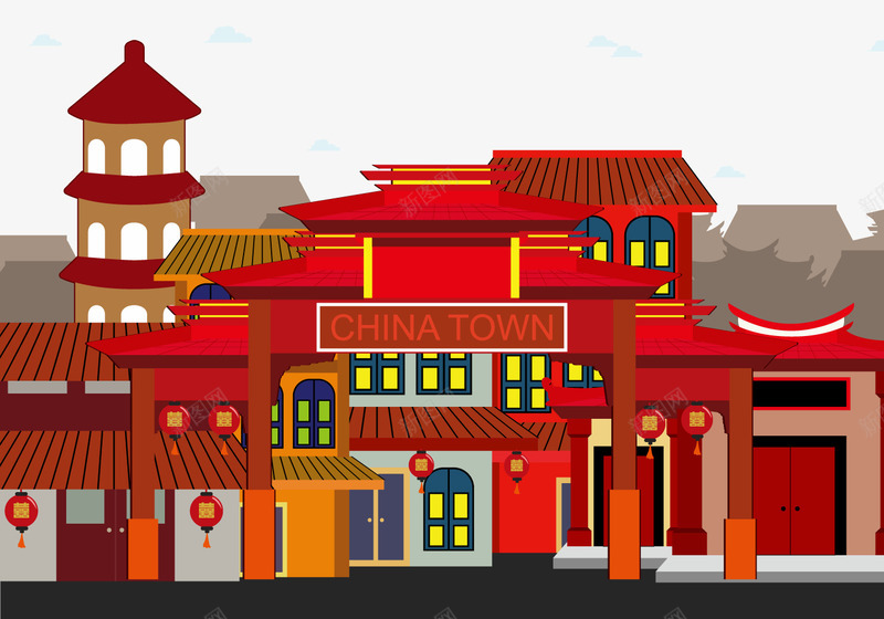 唐人街png免抠素材_88icon https://88icon.com 2017年图片下载 2017年鸡年免费PNG图片 中国红 中国风 古建筑 房子 春节PNG下载 门廊 除夕图片下载 鸡年PNG图 鸡年节日图