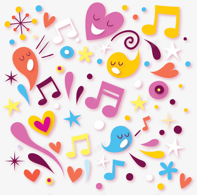 可爱的卡通无缝拼接底纹png免抠素材_88icon https://88icon.com 产品背景 包装纸底纹 卡通 卡通手绘 底纹花纹 抽象 抽象背景 插画 欧式花纹 海报 爱心 礼盒包装纸 花纹线条 设计 音乐 音符