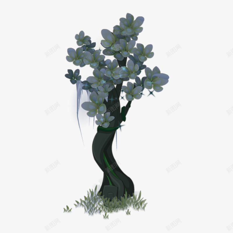 手绘卡通花草树木png免抠素材_88icon https://88icon.com 卡通 手绘 树木 植物 花草