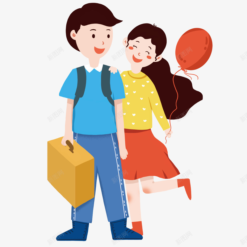 手绘情侣游玩开心元素png免抠素材_88icon https://88icon.com 免扣 开心 手绘 游玩