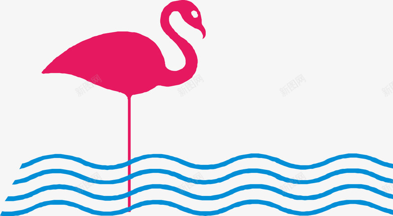 粉色丹顶鹤矢量图eps免抠素材_88icon https://88icon.com 丹顶鹤 海水 粉色 艺术动物设计 矢量图