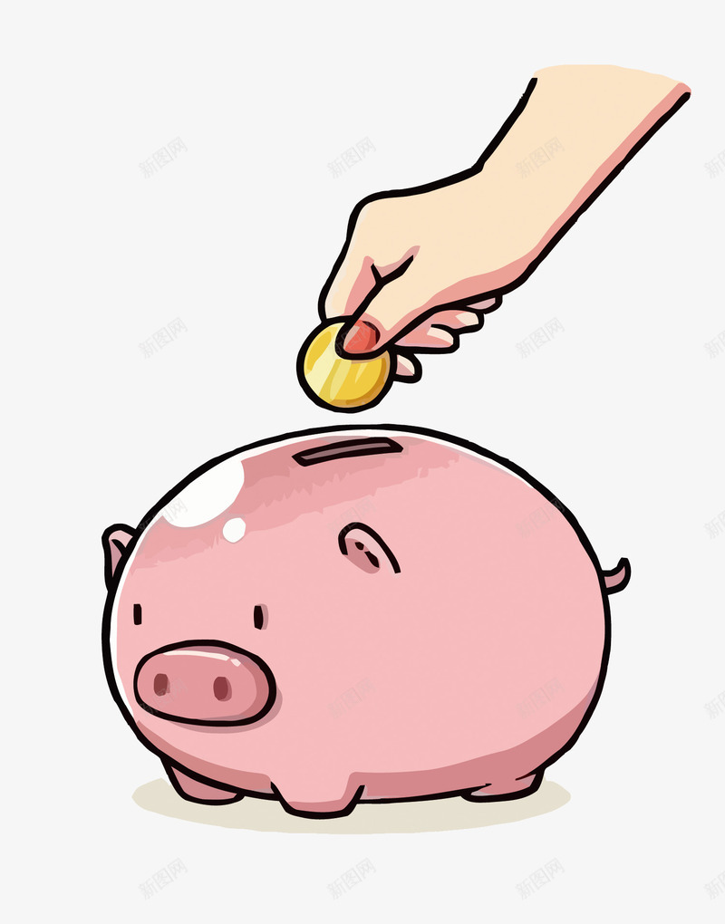 存钱png免抠素材_88icon https://88icon.com 储蓄 卡通 卡通储蓄计划图案 存钱 小猪储蓄罐 手 理财 粉色小猪 金币
