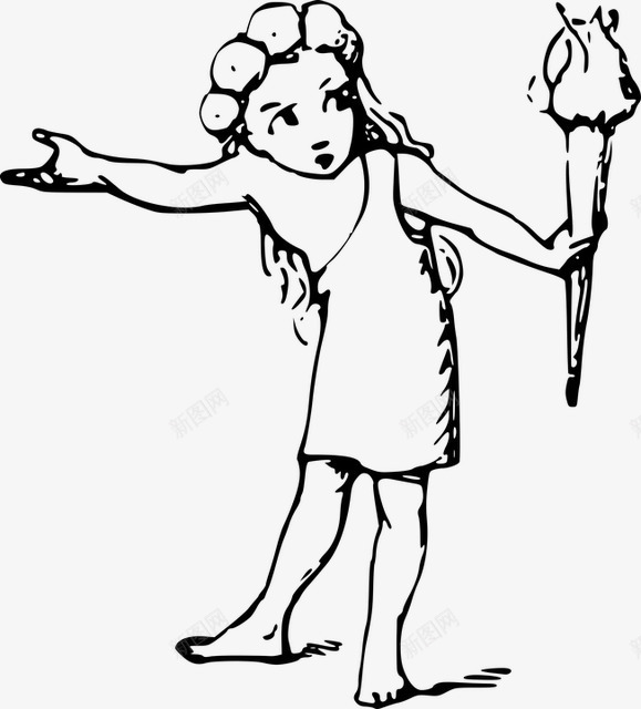 可爱小女孩卡通png免抠素材_88icon https://88icon.com 人物 古代 复古 天真 少女 手绘 插画 装饰 黑白