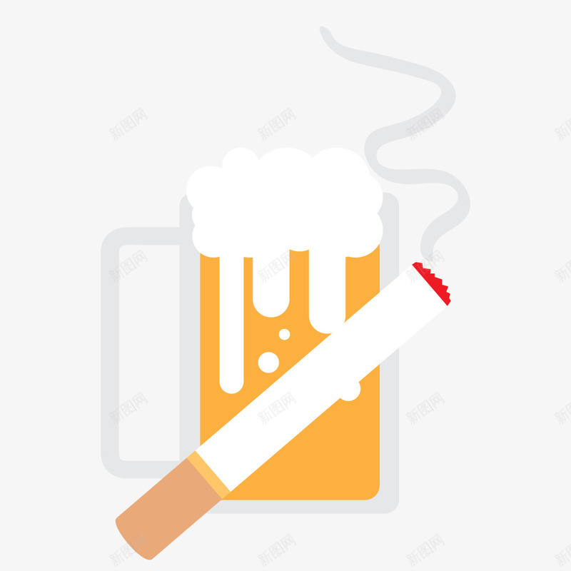 卡通香烟啤酒矢量图ai免抠素材_88icon https://88icon.com 啤酒 水果 烧烤 牛肉 营养 设计 酒水 食材 饮料 香烟 香蕉 矢量图
