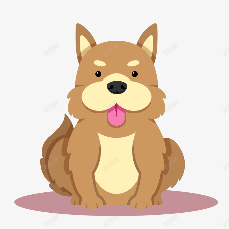 卡通吐舌头的小狗矢量图ai免抠素材_88icon https://88icon.com 动物设计 卡通 可爱 吐舌头 小狗 狗年 矢量图