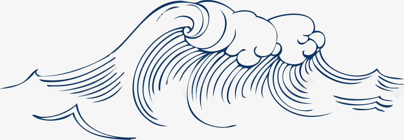 蓝色大海海浪png免抠素材_88icon https://88icon.com 大海海浪 惊涛骇浪 文艺风 素描海浪 蓝色大海 蓝色海浪 黑白海浪