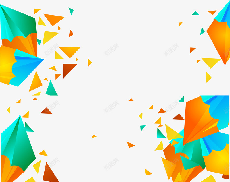 几何三角漂浮物横幅png免抠素材_88icon https://88icon.com 三角块 三角形漂浮物 彩色 漂浮物横幅