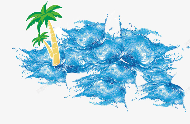 海水椰子树png免抠素材_88icon https://88icon.com 二级页面 椰子树 泰国旅游 海水 海洋 清凉 蓝色系页面