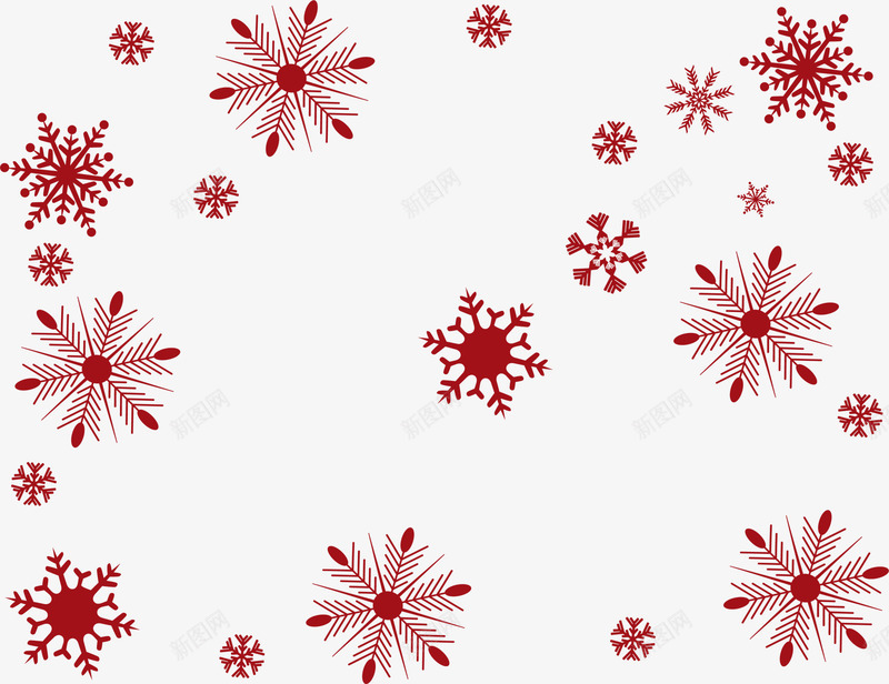 红色雪花背景png免抠素材_88icon https://88icon.com 冬季 背景 边框纹理 雪花 黄色