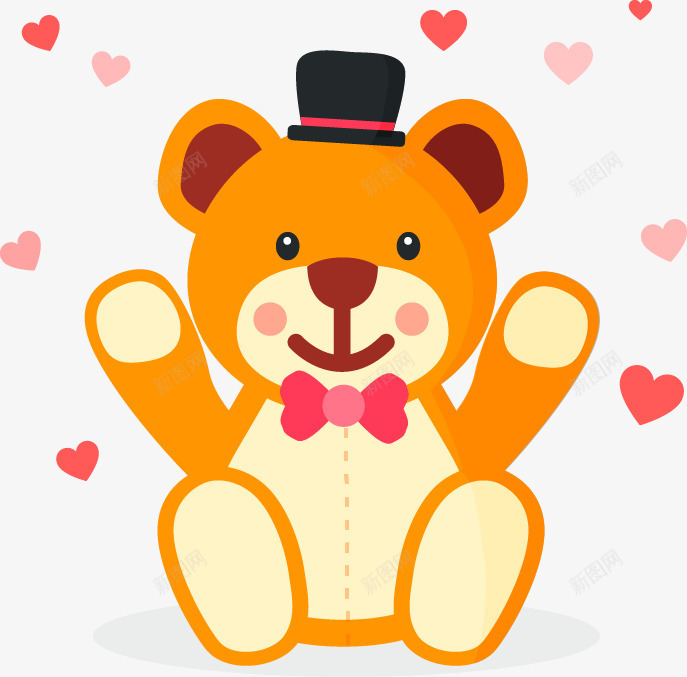 手绘可爱小熊玩具心形png免抠素材_88icon https://88icon.com 可爱 小熊 心形 手绘 玩具