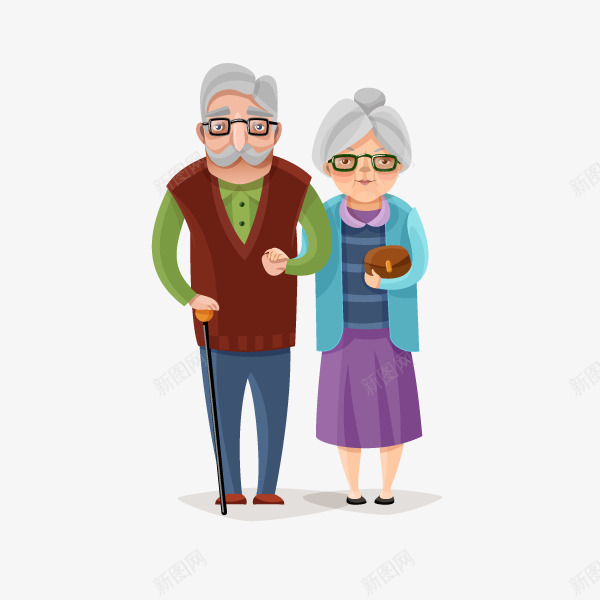 卡通手绘老年情侣png免抠素材_88icon https://88icon.com 创意 动漫动画 卡通人物 卡通手绘 老婆婆卡通 老年情侣 老爷爷老奶奶