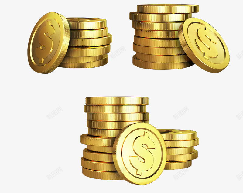 手绘卡通一堆金币png免抠素材_88icon https://88icon.com 卡通 金币