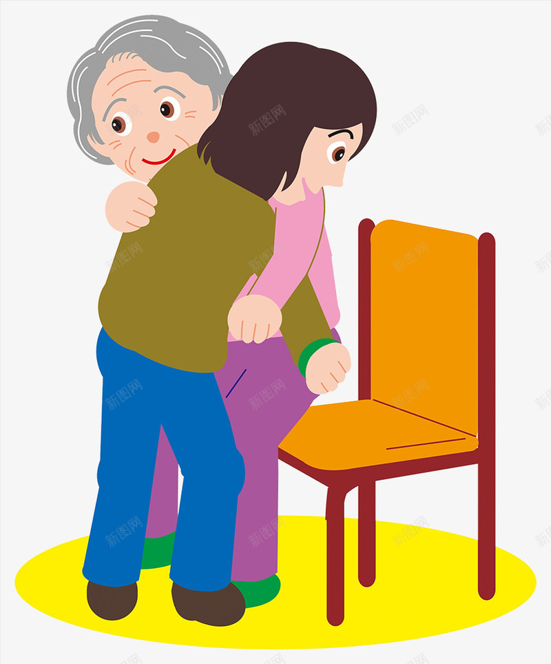 卡通插图热心陪护老人png免抠素材_88icon https://88icon.com 义工 卡通插图 帮助老人 搀扶老人 热心 热心帮助 爱心人士
