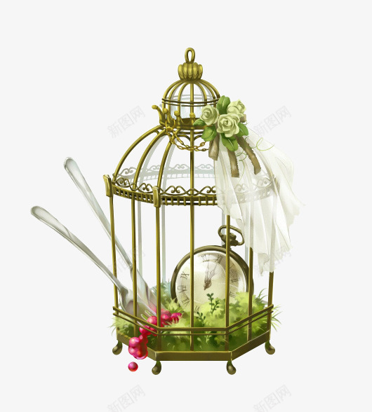 鸟笼文艺唯美png免抠素材_88icon https://88icon.com 唯美 文艺 鸟笼