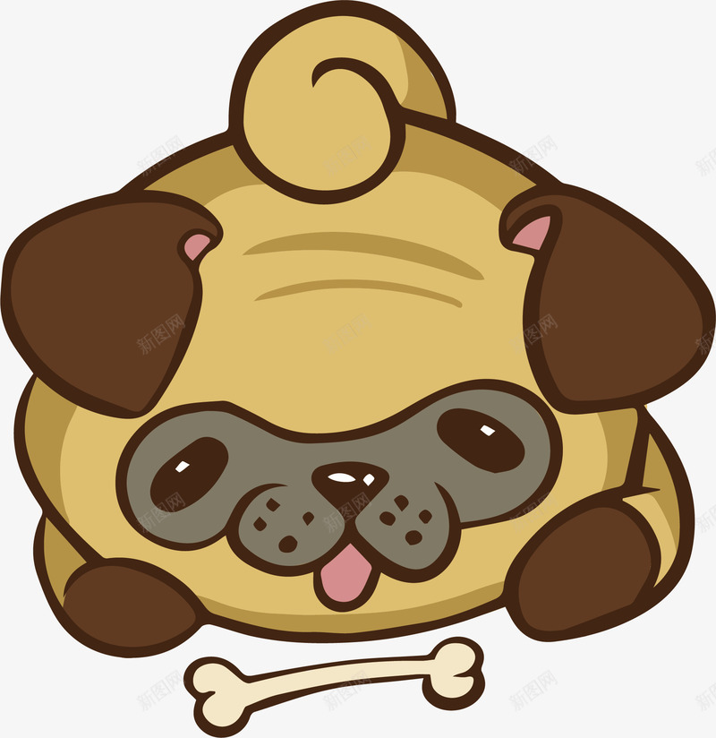 吃骨头的小狗矢量图ai免抠素材_88icon https://88icon.com 动物 卡通手绘 可爱 吃骨头 哈巴狗 宠物 小狗 水彩 矢量图