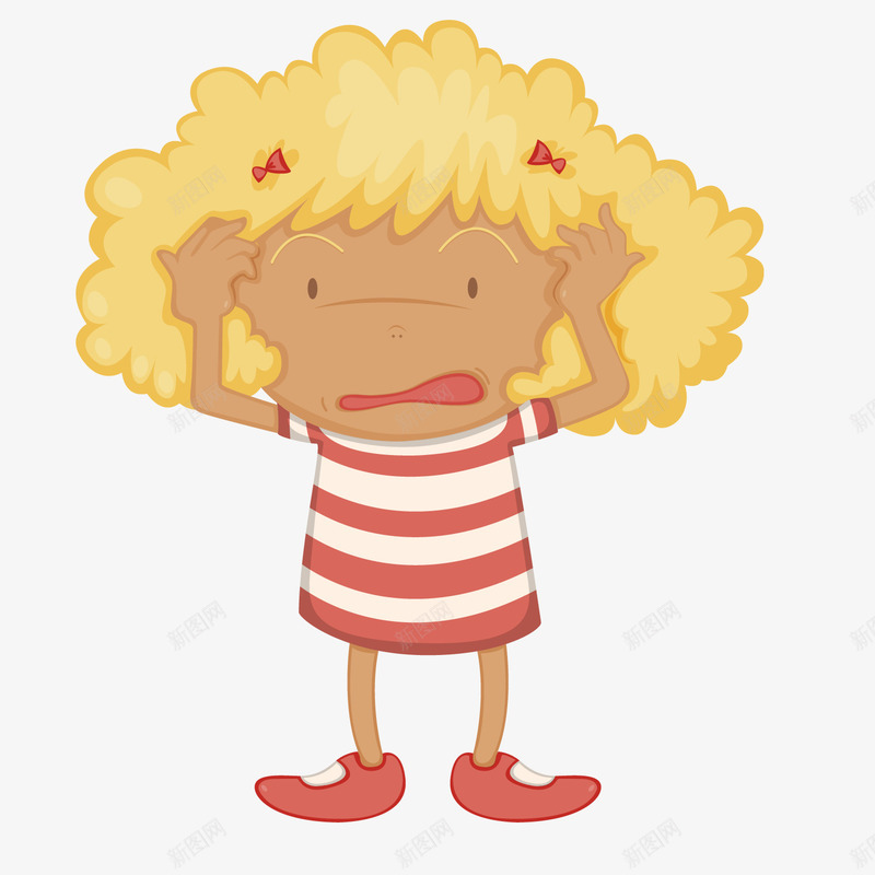 抓狂的女孩png免抠素材_88icon https://88icon.com 卡通 女孩 抓狂 抓狂的人 无助的人