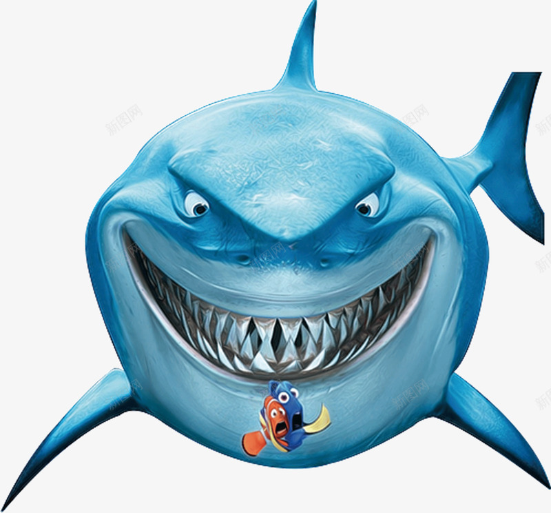 3D大鲨鱼png免抠素材_88icon https://88icon.com 3D 大鲨鱼 小鱼