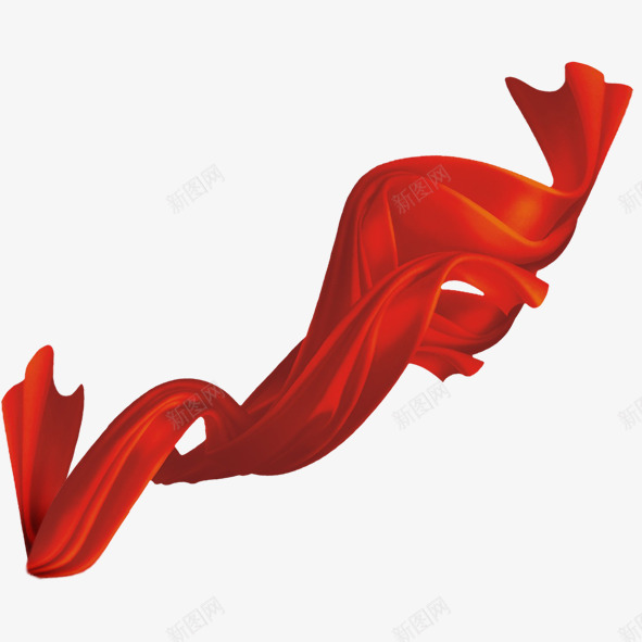 飘扬的红绸psd免抠素材_88icon https://88icon.com 红绸 红色 飘带 飘扬