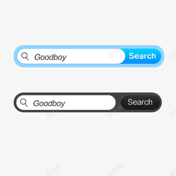 椭圆简约网站搜索框psd免抠素材_88icon https://88icon.com 搜索框 椭圆 网站 蓝色 黑色