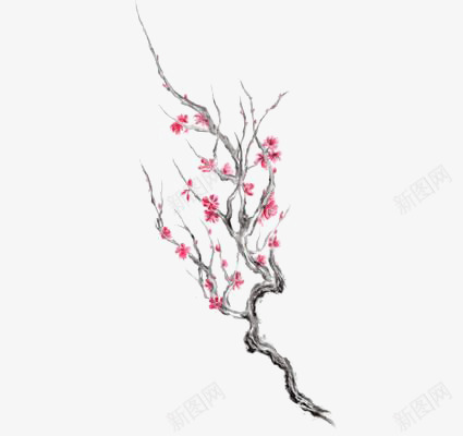 水墨枝条png免抠素材_88icon https://88icon.com 中国风 树枝 桃花免扣元素 水彩枝条