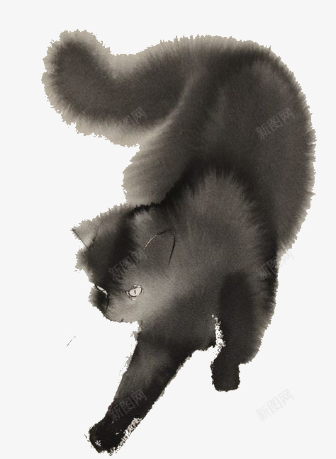 水墨小猫宠物png免抠素材_88icon https://88icon.com 墨水 宠物 小猫 水墨