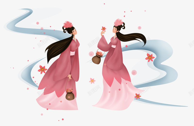 手绘古代美女人物4png免抠素材_88icon https://88icon.com 人物 卡通古典装饰美女 古代服饰 唐服 唐朝 唐朝胖美人 唐装 如懿传 手绘 插画 服饰 民族服装 美女