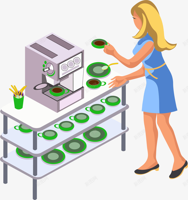 卡通商务办公立体插画png免抠素材_88icon https://88icon.com 25D立体插画 IT 办公 商务 商务人群 团队 未来商务人士 煮咖啡