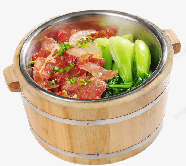 木桶饭05青菜咸肉png免抠素材_88icon https://88icon.com 主食 健康 木桶蒸饭 烹调 美食 营养 蒸饭 青椒肉丝 餐饮