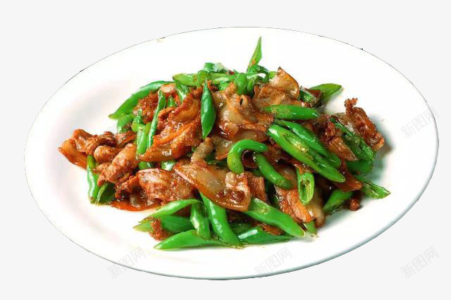 小炒五花肉png免抠素材_88icon https://88icon.com 炒菜 美食 肉类 青椒 食物