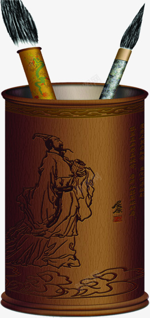 笔筒木头复古文房四宝png免抠素材_88icon https://88icon.com 复古 文房四宝 木头 笔筒 黑色笔筒