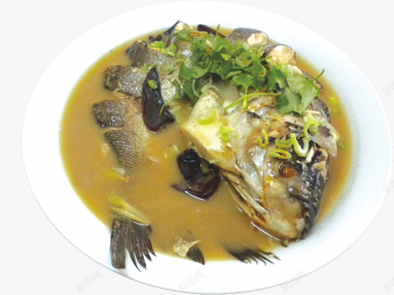 家炖水库花鲢鱼png免抠素材_88icon https://88icon.com 生姜 美食 葱花 餐饮 鱼汤