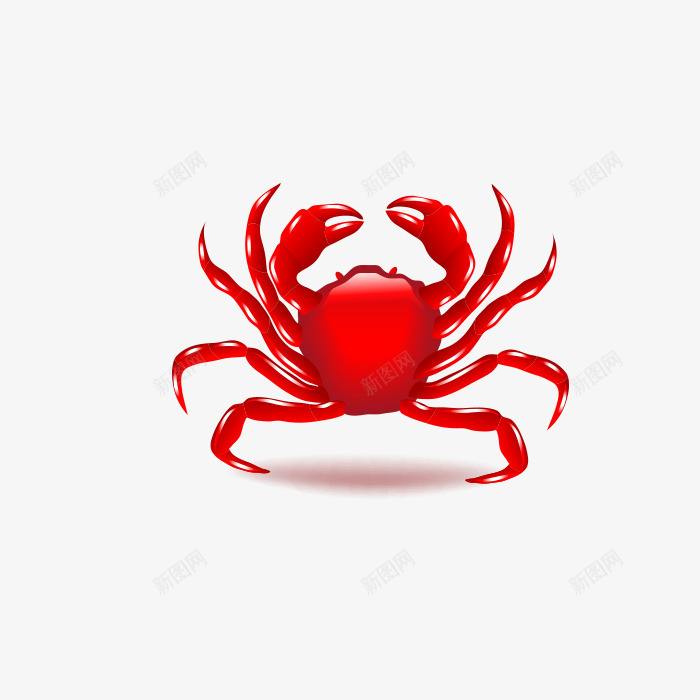 卡通动物红色螃蟹png免抠素材_88icon https://88icon.com png 动物 卡通 海滩 海鲜 红色 螃蟹 食物